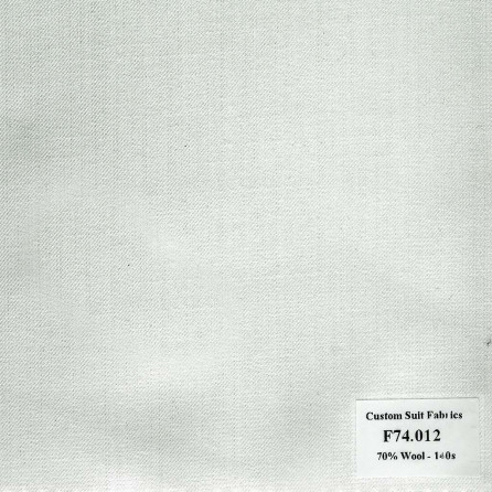 F74.012 Kevinlli V6 - Vải Suit 70% Wool - Trắng Trơn